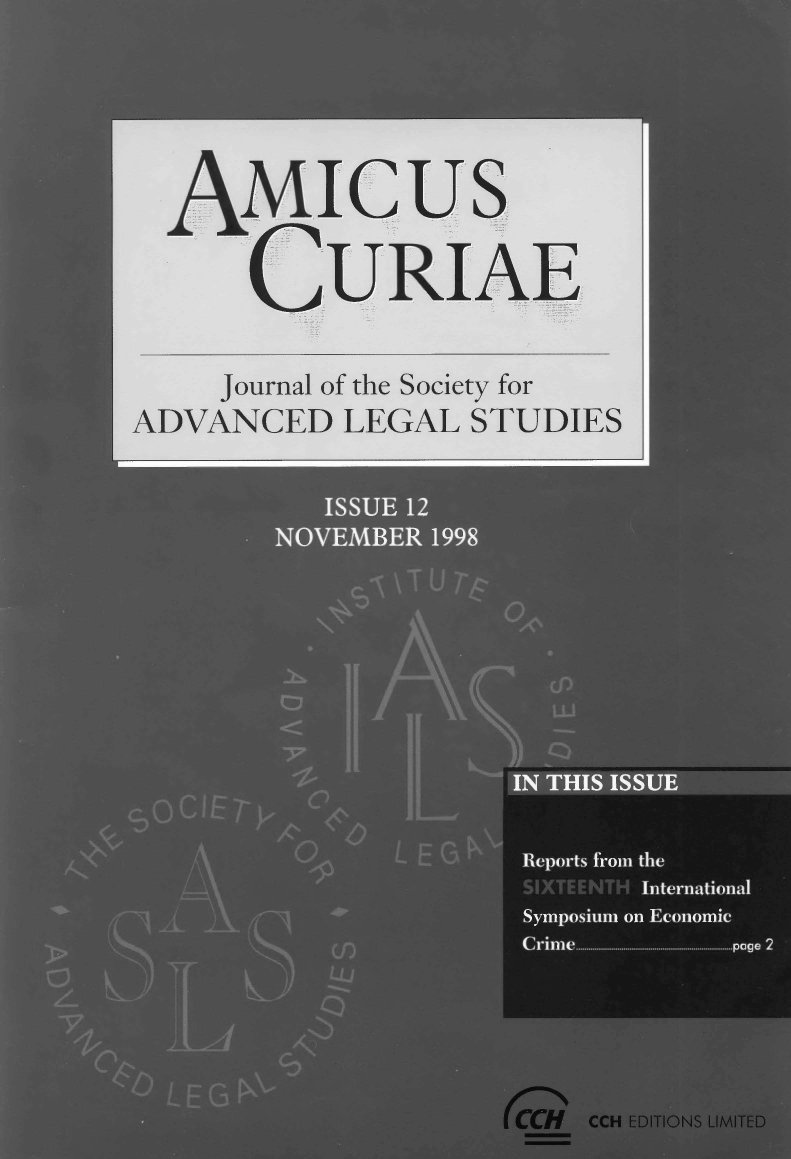 handle is hein.journals/amcrae12 and id is 1 raw text is: AMIcus
CURIAE
Journal of the Society for
ADVANCED LEGAL STUDIES


