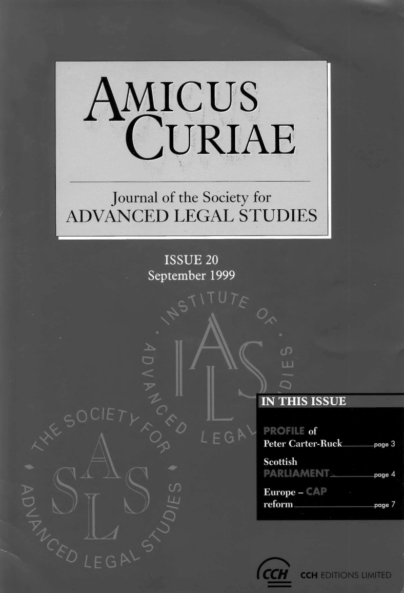 handle is hein.journals/amcrae20 and id is 1 raw text is: AMICUS
CURIAE
Journal of the Society for
ADVANCED LEGAL STUDIES



