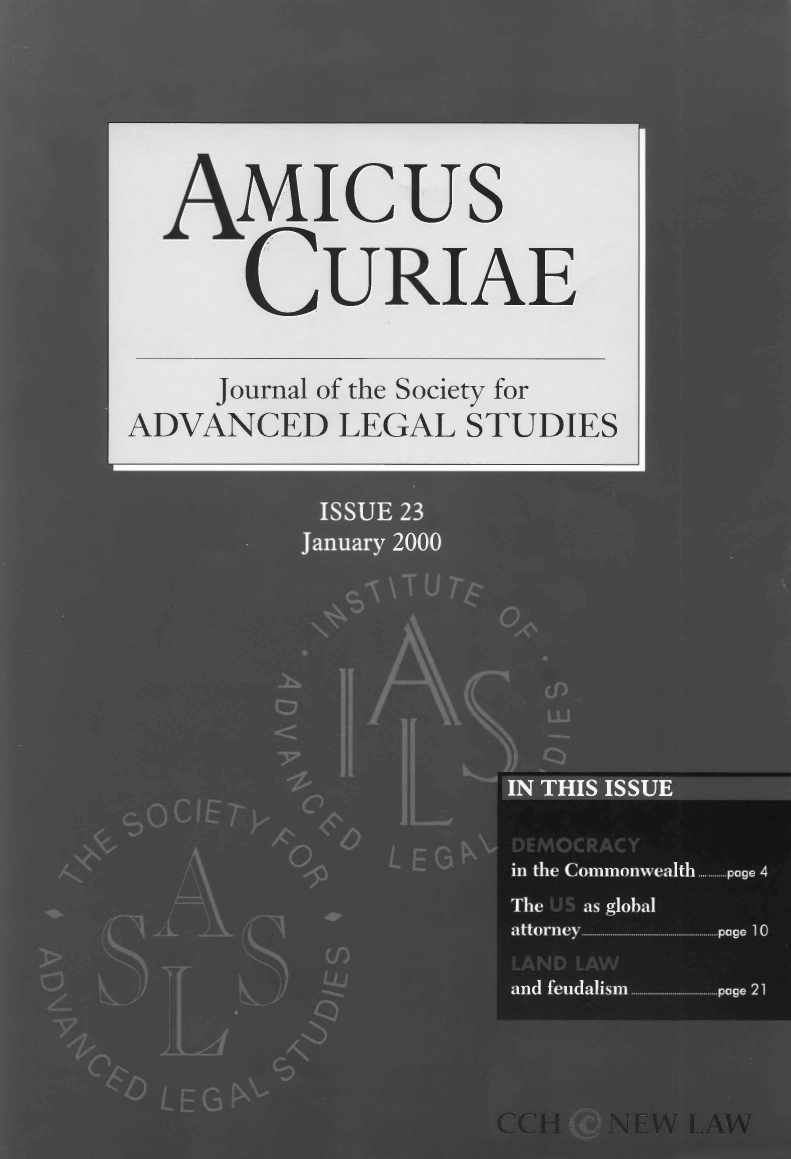 handle is hein.journals/amcrae23 and id is 1 raw text is: AMIcus
CURIAE
Journal of the Society for
ADVANCED LEGAL STUDIES


