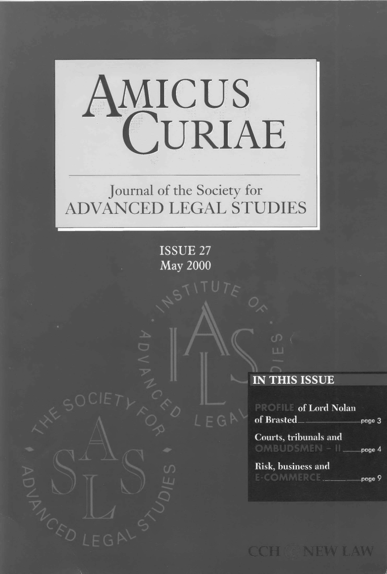 handle is hein.journals/amcrae27 and id is 1 raw text is: AMIcus
CURIAE
Journal of the Society for
ADVANCED LEGAL STUDIES


