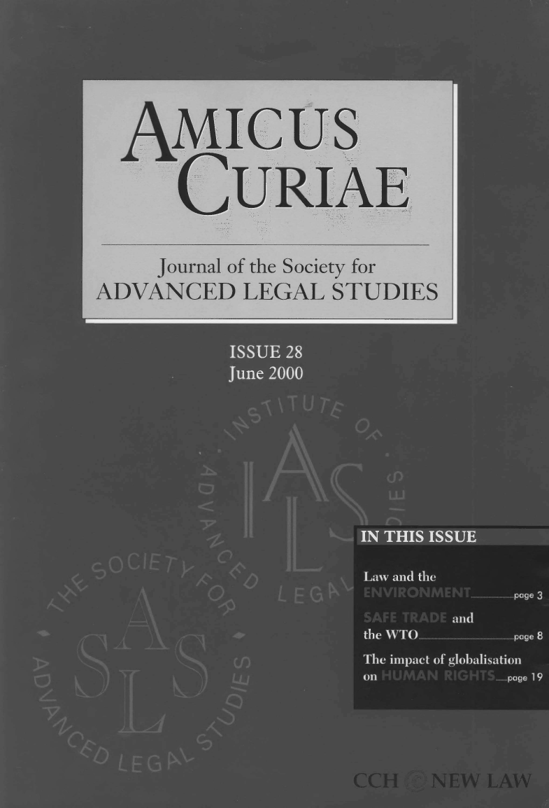handle is hein.journals/amcrae28 and id is 1 raw text is: AMIcUs
CURIAE
Journal of the Society for
ADVANCED LEGAL STUDIES


