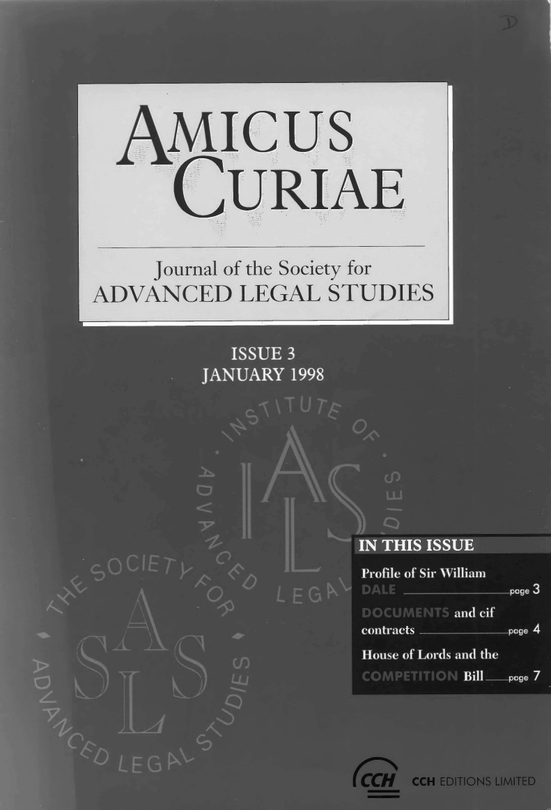 handle is hein.journals/amcrae3 and id is 1 raw text is: AMIcus
CURIAE
Journal of the Society for
ADVANCED LEGAL STUDIES


