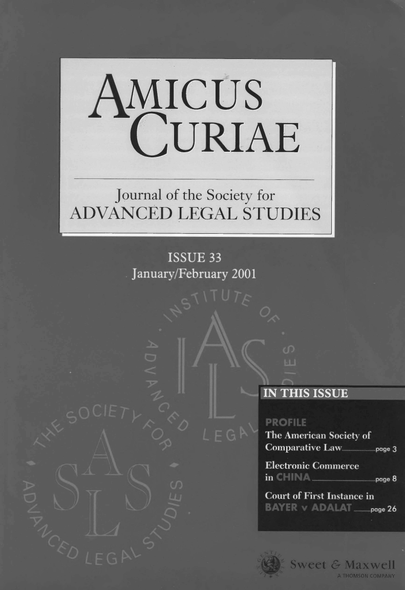 handle is hein.journals/amcrae33 and id is 1 raw text is: Amicus
CURIAE
Journal of the Society for
ADVANCED LEGAL STUDIES



