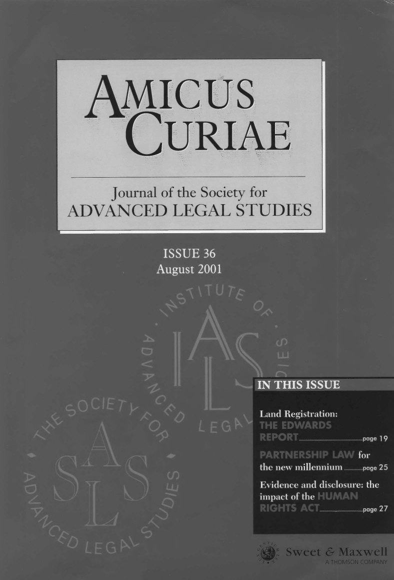 handle is hein.journals/amcrae36 and id is 1 raw text is: AMICUs
CURIAE
Journal of the Society for
ADVANCED LEGAL STUDIES


