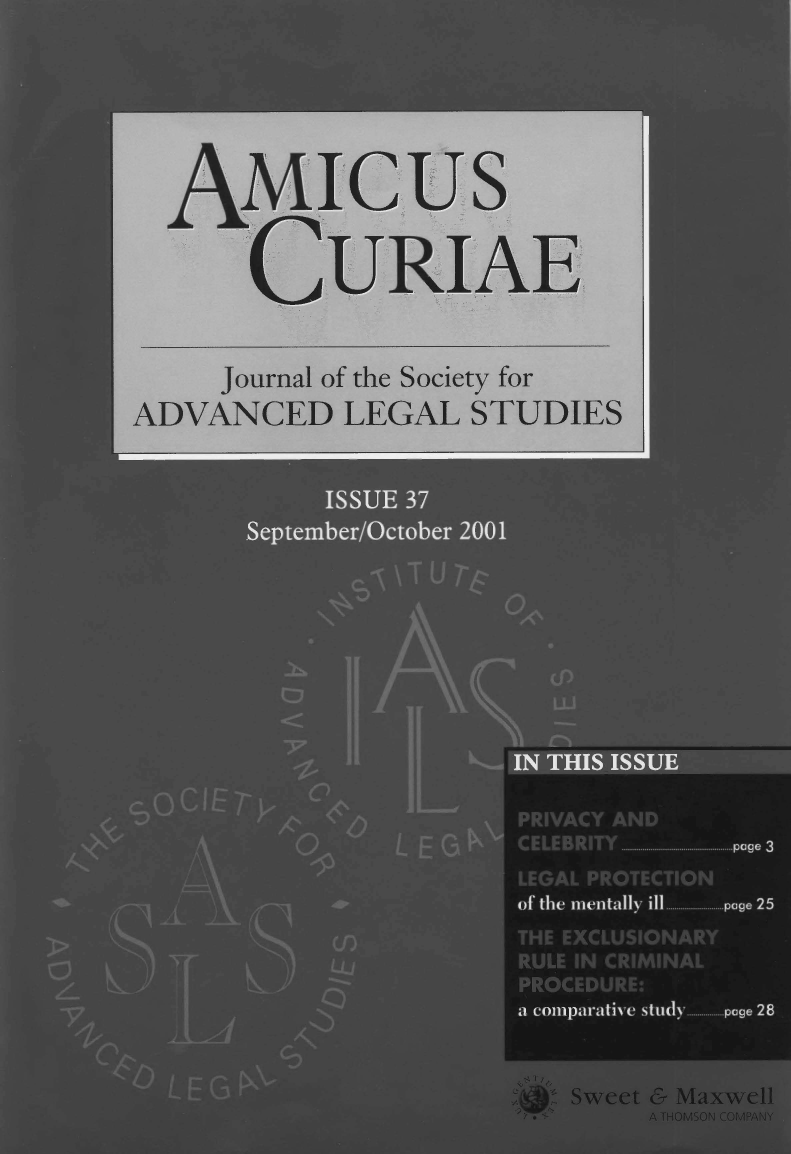 handle is hein.journals/amcrae37 and id is 1 raw text is: AMIcUs
CURIAE
Journal of the Society for
ADVANCED LEGAL STUDIES


