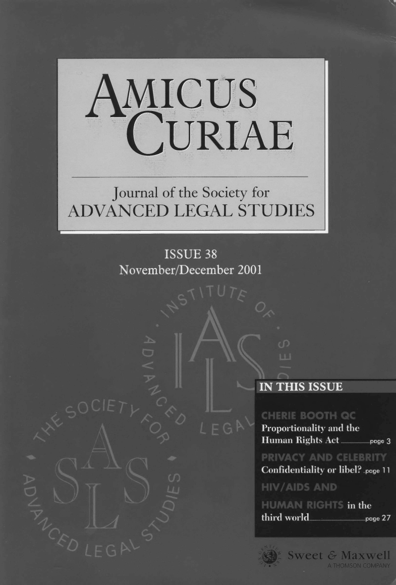 handle is hein.journals/amcrae38 and id is 1 raw text is: AMICUS
CURIAE
Journal of the Society for
ADVANCED LEGAL STUDIES


