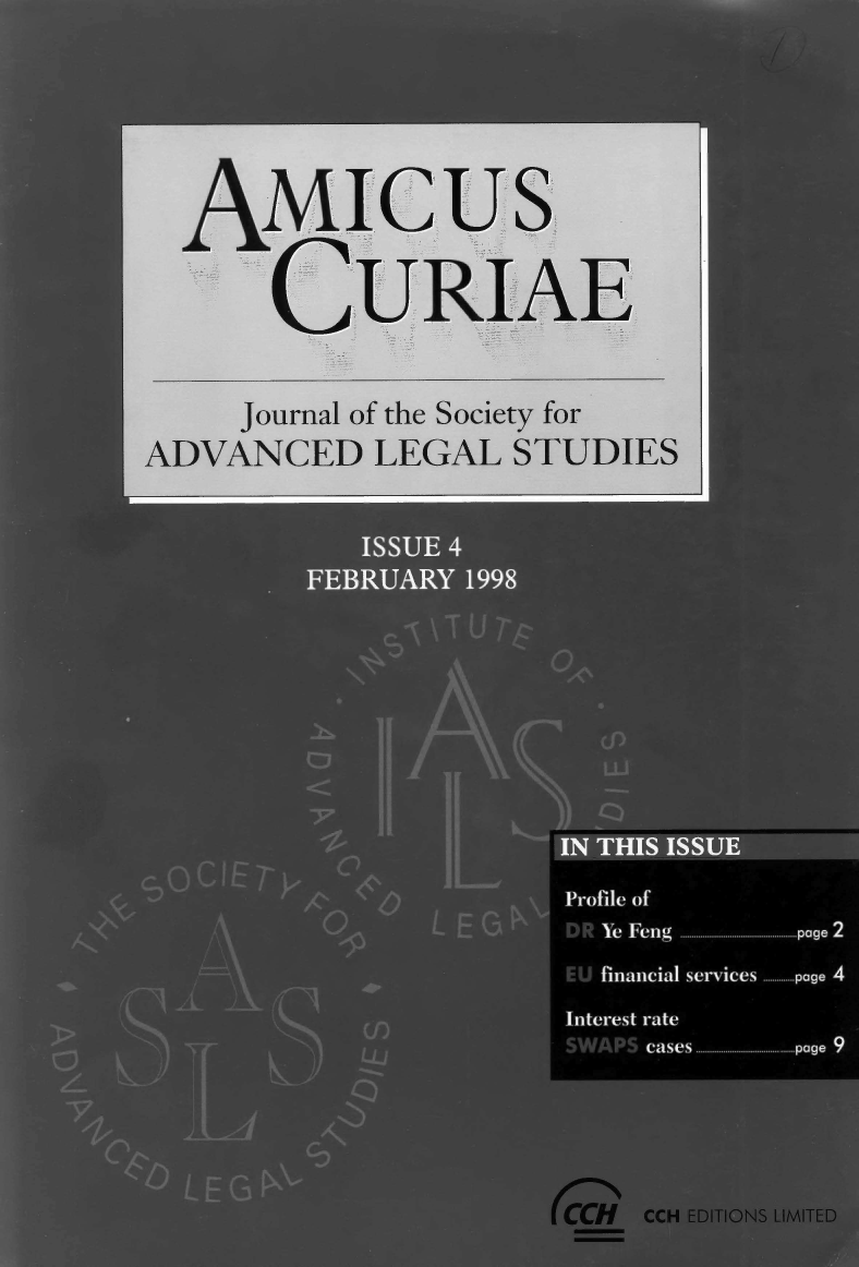 handle is hein.journals/amcrae4 and id is 1 raw text is: AMicus
CURIAE
Journal of the Society for
ADVANCED LEGAL STUDIES


