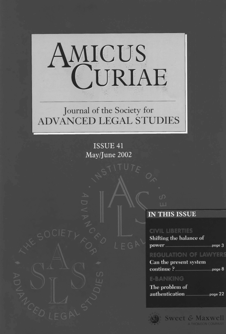 handle is hein.journals/amcrae41 and id is 1 raw text is: AMicus
CURIAE
Journal of the Society for
ADVANCED LEGAL STUDIES


