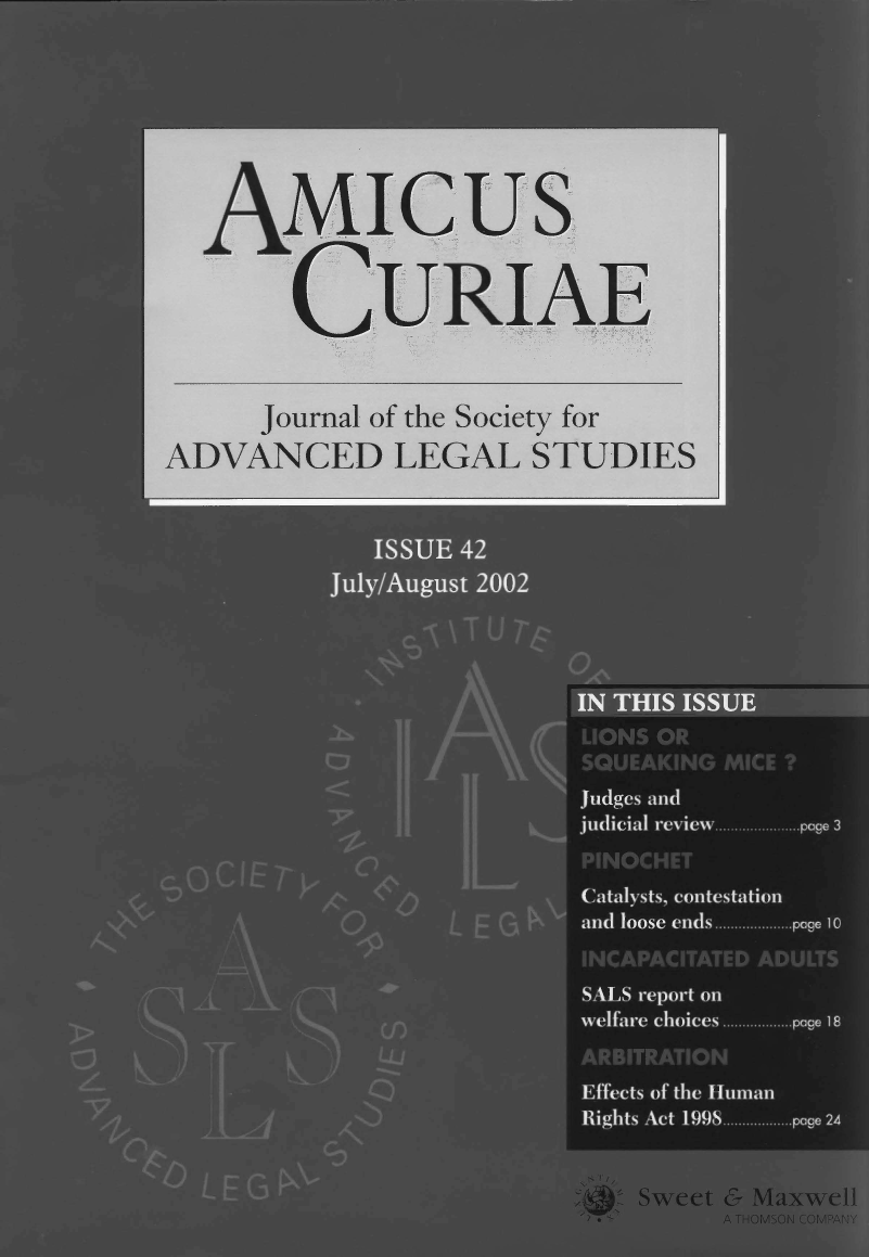 handle is hein.journals/amcrae42 and id is 1 raw text is: AMIcus
CURIAE
Journal of the Society for
ADVANCED LEGAL STUDIES


