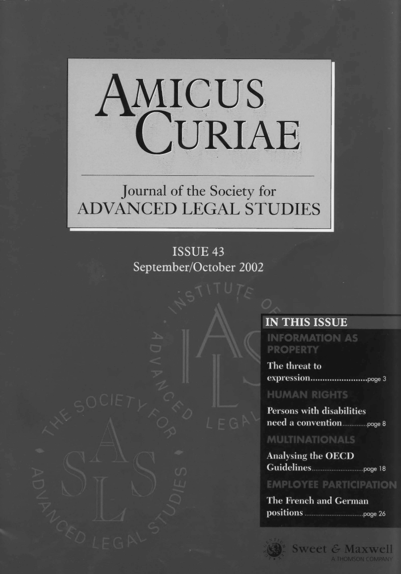 handle is hein.journals/amcrae43 and id is 1 raw text is: AMICUS
CURIAE
Journal of the Society for
ADVANCED LEGAL STUDIES


