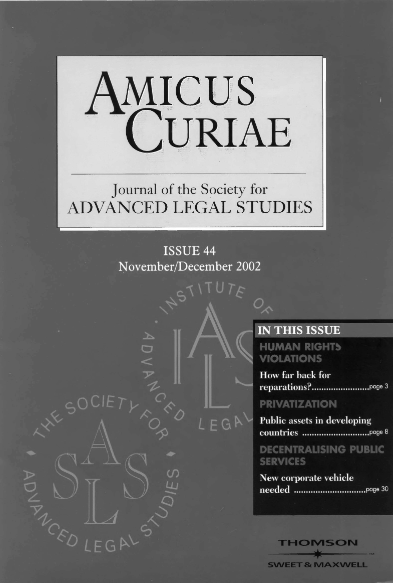 handle is hein.journals/amcrae44 and id is 1 raw text is: AMIcus
CURIAE
Journal of the Society for
ADVANCED LEGAL STUDIES



