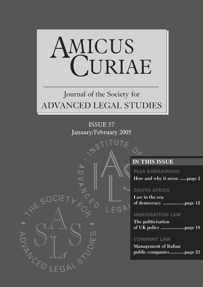 handle is hein.journals/amcrae57 and id is 1 raw text is: AMIcus
CURIAE
Journal of the Society for
ADVANCED LEGAL STUDIES



