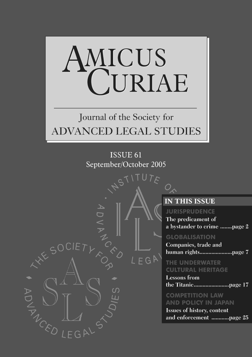 handle is hein.journals/amcrae61 and id is 1 raw text is: AMIcus
CURIAE
Journal of the Society for
ADVANCED LEGAL STUDIES


