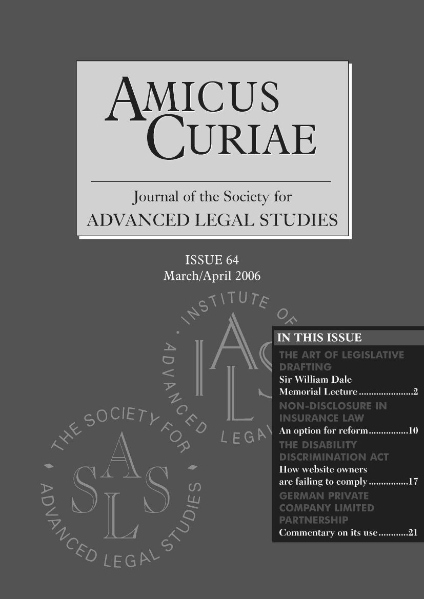 handle is hein.journals/amcrae64 and id is 1 raw text is: AMIcus
CURIAE
Journal of the Society for
ADVANCED LEGAL STUDIES


