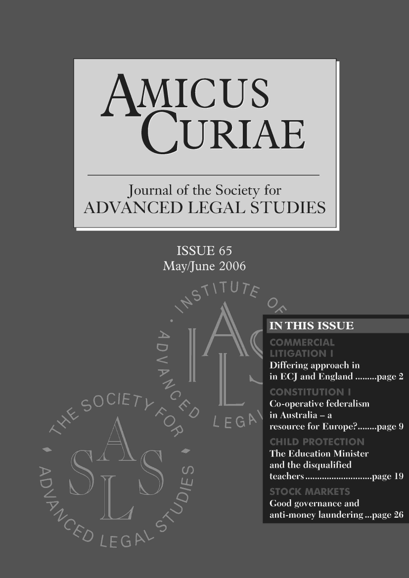 handle is hein.journals/amcrae65 and id is 1 raw text is: AMIcus
CURIAE
Journal of the Society for
ADVANCED LEGAL STUDIES


