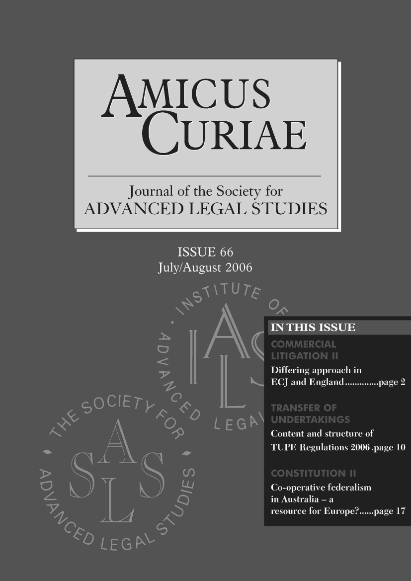 handle is hein.journals/amcrae66 and id is 1 raw text is: AMIcus
CURIAE
Journal of the Society for
ADVANCED LEGAL STUDIES


