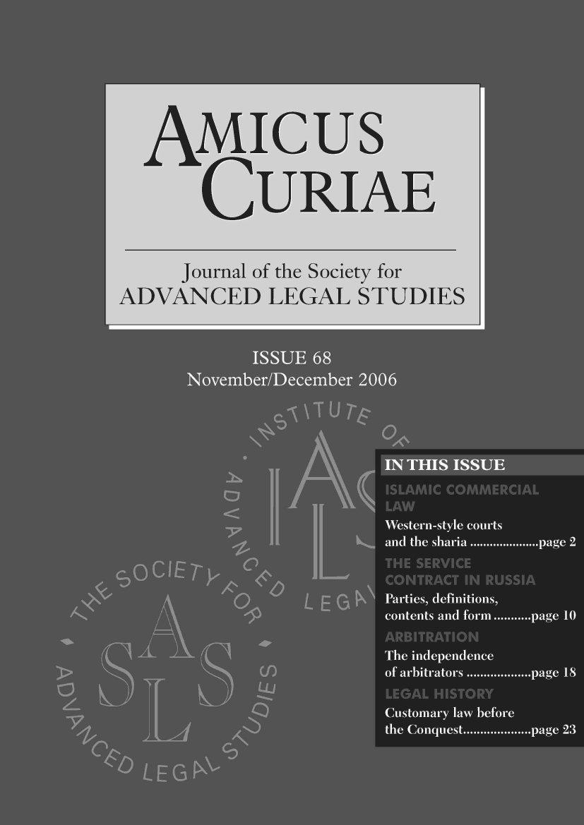 handle is hein.journals/amcrae68 and id is 1 raw text is: AMIcus
CURIAE
Journal of the Society for
ADVANCED LEGAL STUDIES


