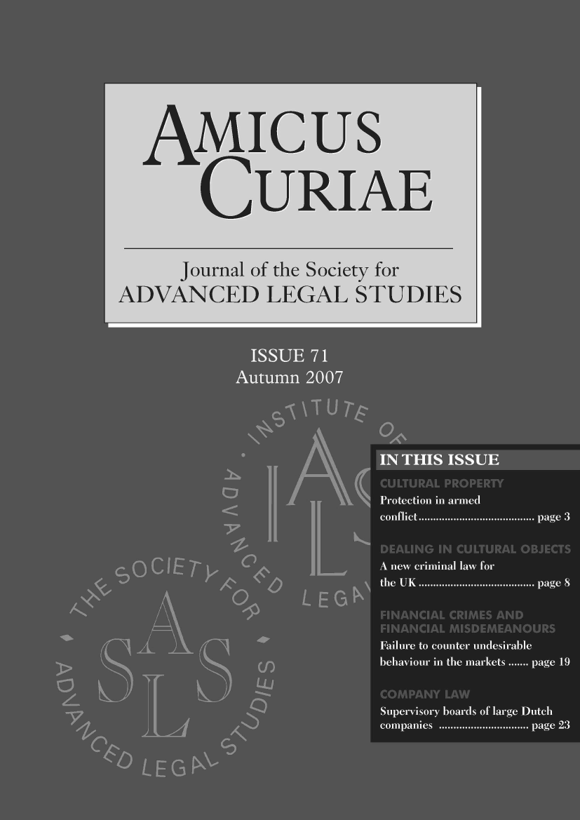 handle is hein.journals/amcrae71 and id is 1 raw text is: AMIcus
CURIAE
Journal of the Society for
ADVANCED LEGAL STUDIES


