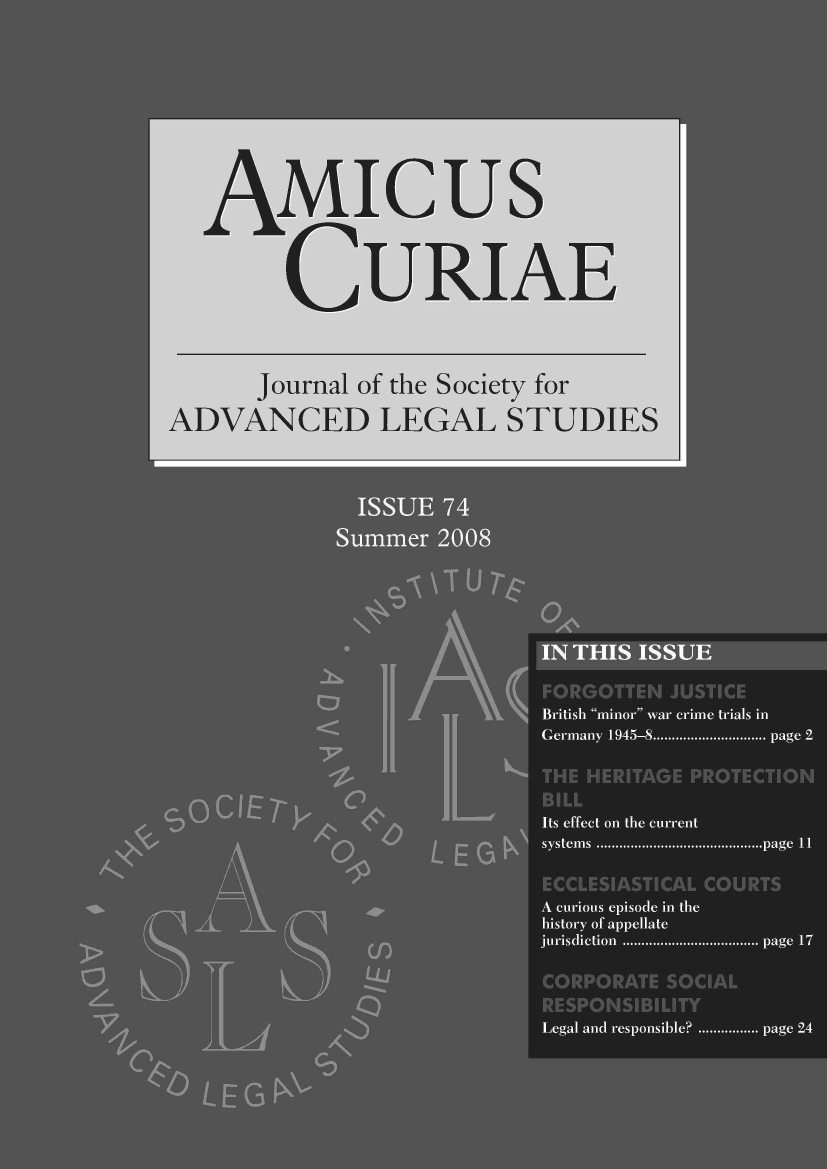 handle is hein.journals/amcrae74 and id is 1 raw text is: AMIcus
CURIAE
Journal of the Society for
ADVANCED LEGAL STUDIES


