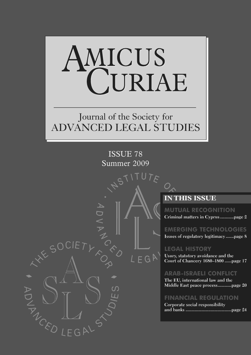 handle is hein.journals/amcrae78 and id is 1 raw text is: AMIcus
CURIAE
Journal of the Society for
ADVANCED LEGAL STUDIES


