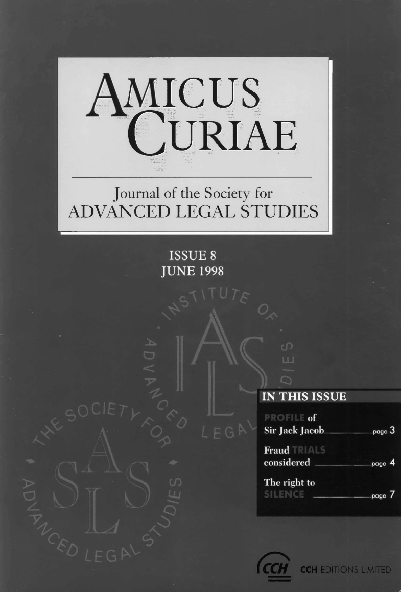 handle is hein.journals/amcrae8 and id is 1 raw text is: AMICUS
CURIAE
Journal of the Society for
ADVANCED LEGAL STUDIES


