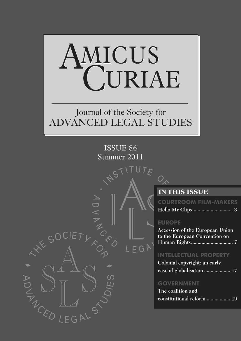 handle is hein.journals/amcrae86 and id is 1 raw text is: AMIcus
CURIAE
Journal of the Society for
ADVANCED LEGAL STUDIES

SU


