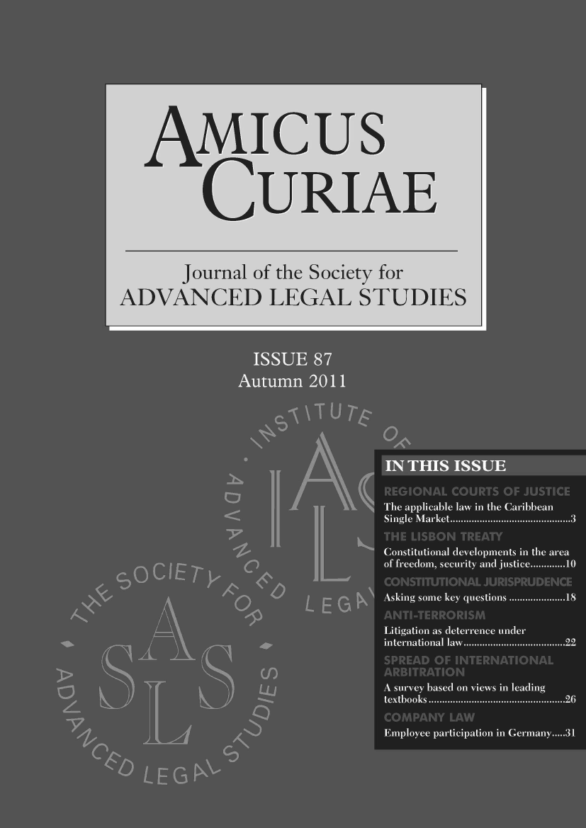 handle is hein.journals/amcrae87 and id is 1 raw text is: AMIcus
CURIAE
Journal of the Society for
ADVANCED LEGAL STUDIES


