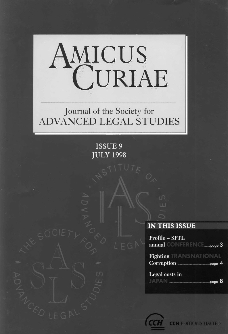 handle is hein.journals/amcrae9 and id is 1 raw text is: AMIcus
CURIAE
Journal of the Society for
ADVANCED LEGAL STUDIES


