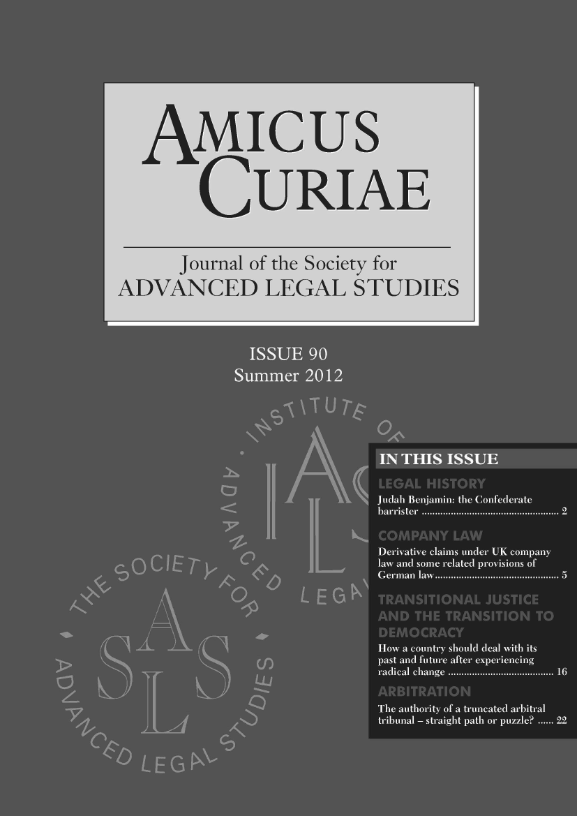 handle is hein.journals/amcrae90 and id is 1 raw text is: AMIcus
CURIAE
Journal of the Society for
ADVANCED LEGAL STUDIES


