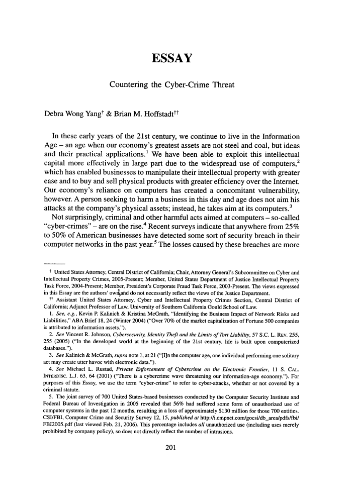 Essay on computer crime