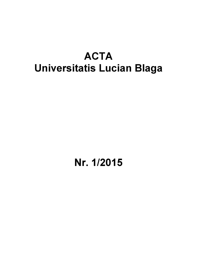 handle is hein.journals/asunlub2015 and id is 1 raw text is: 



         ACTA
Universitatis Lucian Blaga


Nr. 1/2015


