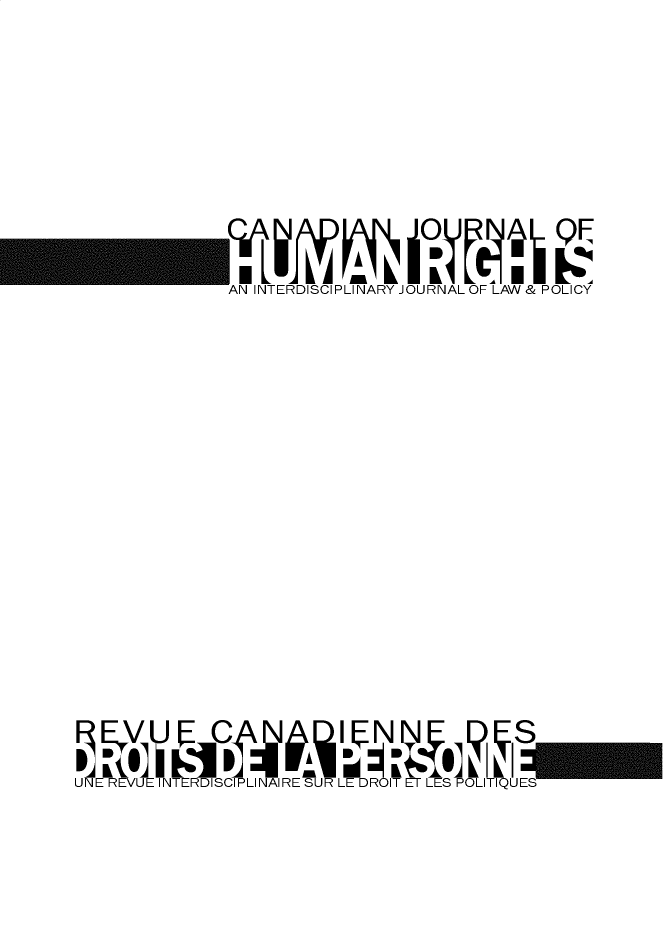 handle is hein.journals/canajo10 and id is 1 raw text is: AN INTERDISCI PLI NARY JOURNAL OF LAW & POLICY
UNE REVUE INTERDISCIPLINAIRE SUR LE DROIT ET LES POLITIQUES


