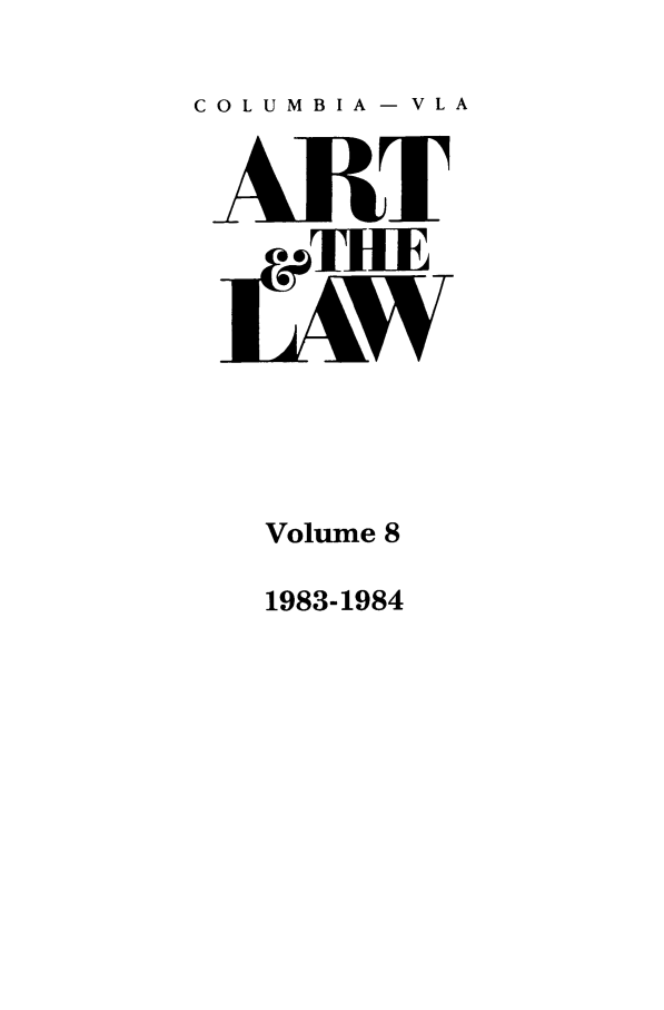 handle is hein.journals/cjla8 and id is 1 raw text is: COLUMBIA- VLA
jRG

Volume 8
1983-1984


