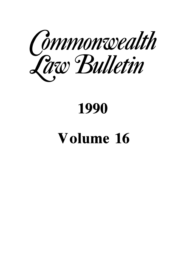 handle is hein.journals/commwlb16 and id is 1 raw text is: ammoniwealth
aw Bulletin
1990
Volume 16


