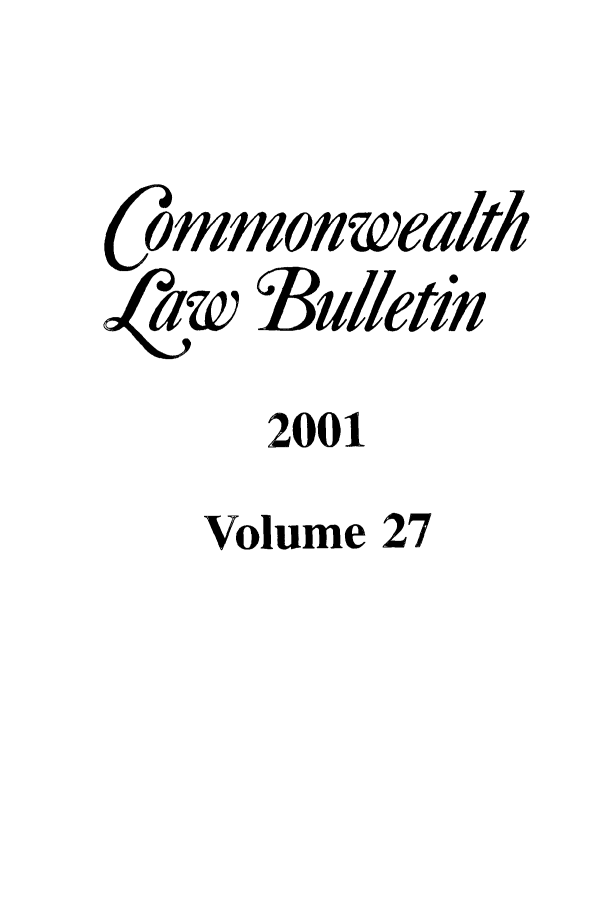 handle is hein.journals/commwlb27 and id is 1 raw text is: ammonwealth
aw Buletin
2001
Volume 27


