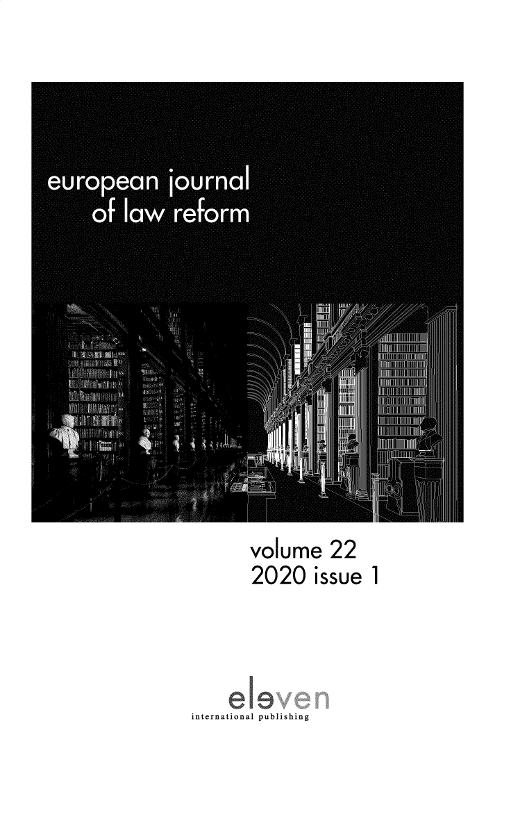 handle is hein.journals/ejlr22 and id is 1 raw text is: 


















       volume 22
       2020 issue 1



     elr
international publishing


