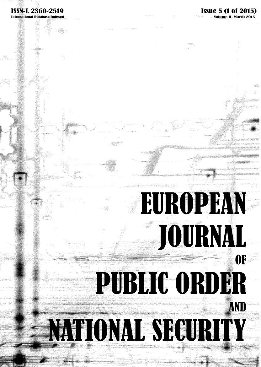 handle is hein.journals/ejpons2 and id is 1 raw text is: ISSN-L 2360-2519
International Dalabase Indexed


Issue 5 (1 of 2015)
   Volume II, March 2015


EUROPEI


JOURNi


i


OF


ORD


pI-


I,


