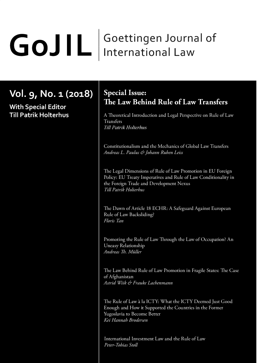 handle is hein.journals/gojil9 and id is 1 raw text is:               Goettingen Journal of
G  OJ    LInternational Law


