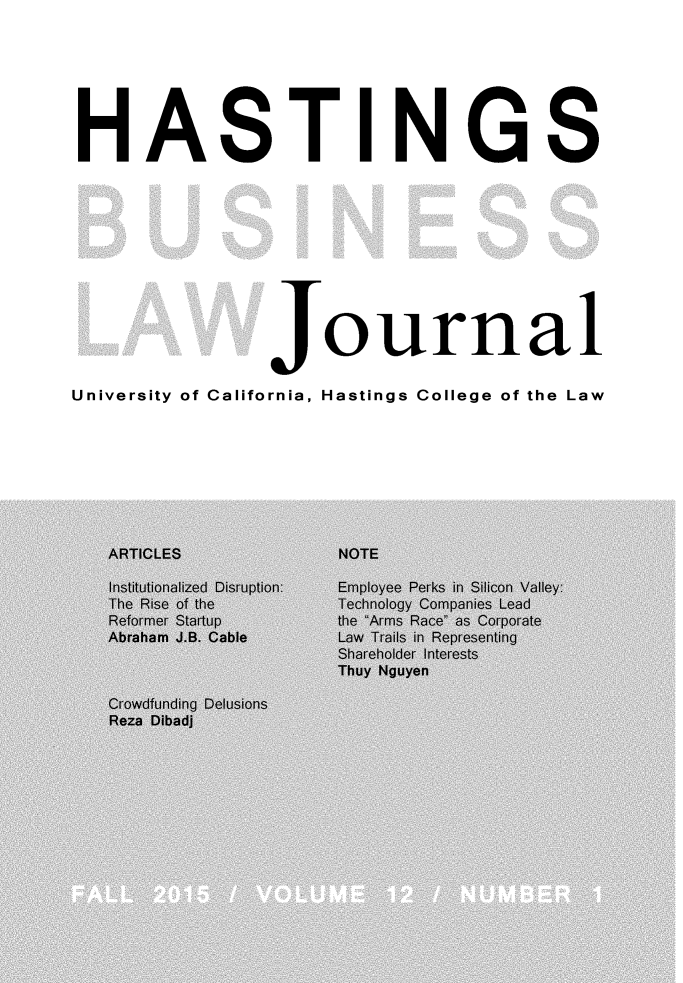 handle is hein.journals/hbuslj12 and id is 1 raw text is: HASTINGS

         journal
University of California, Hastings College of the Law


