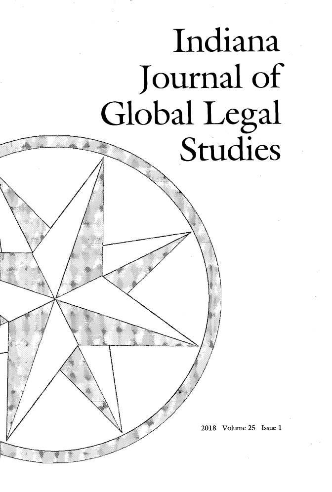 handle is hein.journals/ijgls25 and id is 1 raw text is:       Indiana
   Journal   of
Global   Legal


dies


208
  2018


Volume 25 Issue 1



