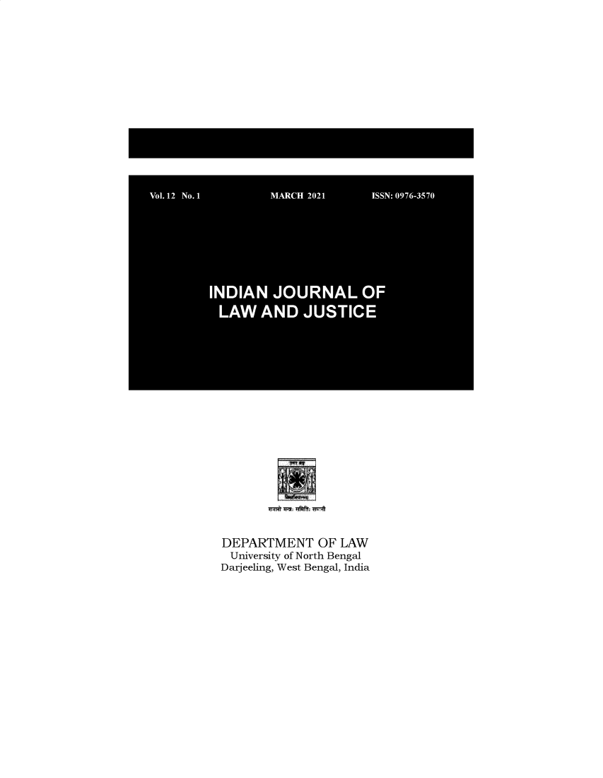 handle is hein.journals/ijlj12 and id is 1 raw text is: DEPARTMENT OF LAW
University of North Bengal
Darjeeling, West Bengal, India


