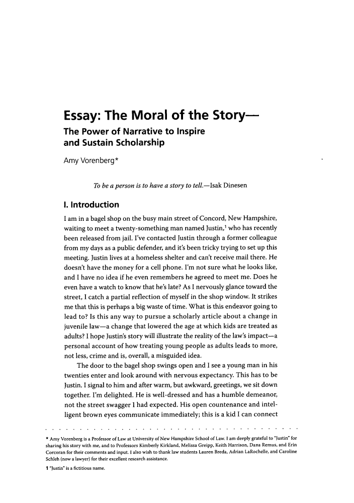 Introduction to a narrative essay