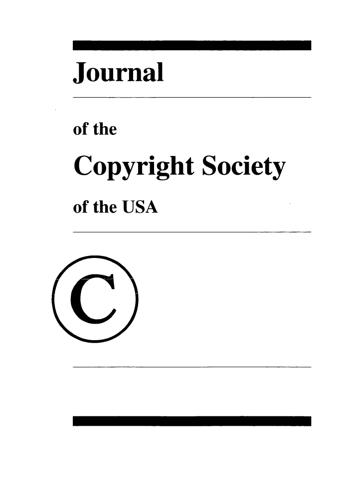 handle is hein.journals/jocoso47 and id is 1 raw text is: Journal

of the
Copyright Society
of the USA


