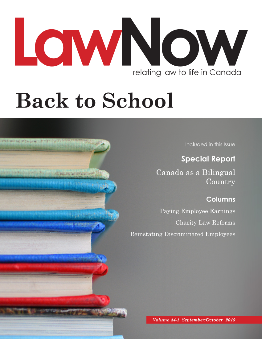 handle is hein.journals/lanow44 and id is 1 raw text is: 


relating law to life in Canada


Back to School


