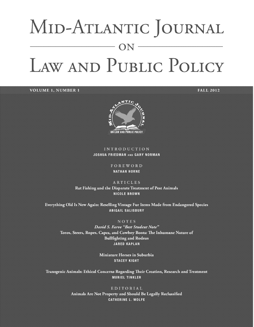 handle is hein.journals/midatlapp1 and id is 1 raw text is: MID-ATLANTIC JOURNAL
-ON
LAW AND PUBLIC POLICY


