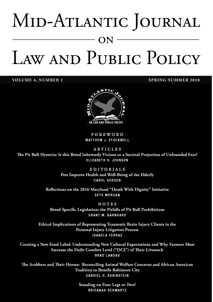 handle is hein.journals/midatlapp4 and id is 1 raw text is: MID-ATLANTIC JOURNAL
         ON
LAW AND PUBLIC POLICY


