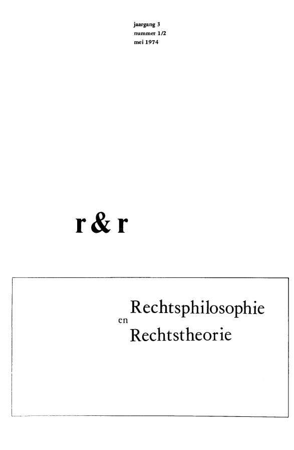 handle is hein.journals/njlp3 and id is 1 raw text is: jaargang 3
nummer 1/2
mei 1974


r&r


Rechtsphilosophie


Rechtstheorie


