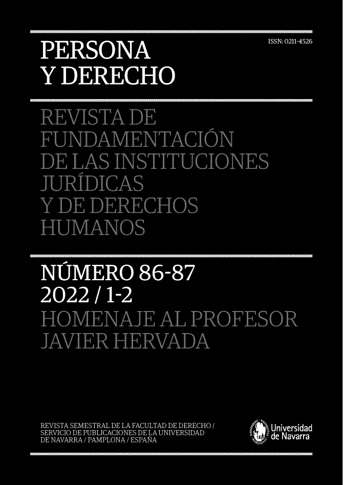 handle is hein.journals/persodcho86 and id is 1 raw text is: PR ON          ISN 2142
Y  . DEEH
REVISTA DE
FUDMNTCO
DE A S *A 3A A I33 33  -
JURIDIAS3A P A
Y DE DERACAOS


