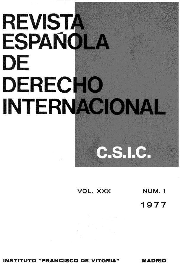 handle is hein.journals/redi30 and id is 1 raw text is: RE VIST
ESPAN(
DE
DEREC
IN ERI


VOL. XXX


NUM. 1
1977


INSTITUTO FRANCISCO DE VITORIA


MADRID


