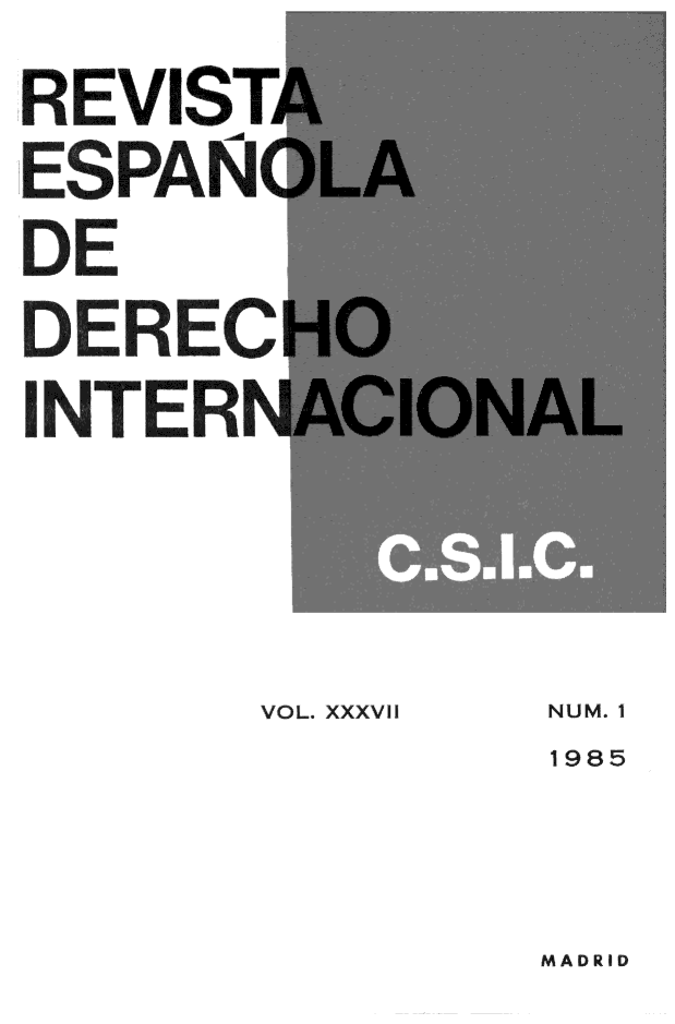 handle is hein.journals/redi37 and id is 1 raw text is: REVISt
ESPA N(
DE
DEREC
INTERN


IVOL. XXXVIi


NUM. I
1985


MADRID


